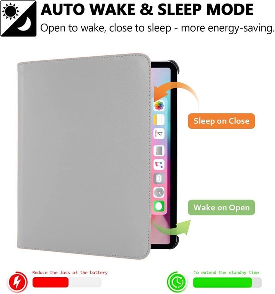 iPad Pro 11 (2020/2021/2022) Hoesjes – 360° draaibaar – Multi-stand – Zilver-Tablethoesjes-Ilumina Benelux