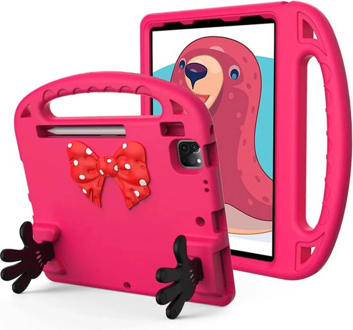 iPad Pro 11 Inch Hoesjes – Kinderhoes met Handvat en standaard – Donkerroze-Tablethoesjes-Ilumina Benelux