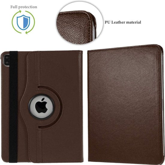 iPad Pro 11 inch (2020/2021/2022) Hoesjes – 360° draaibaar – Multi-stand – Bruin-Tablethoesjes-Ilumina Benelux