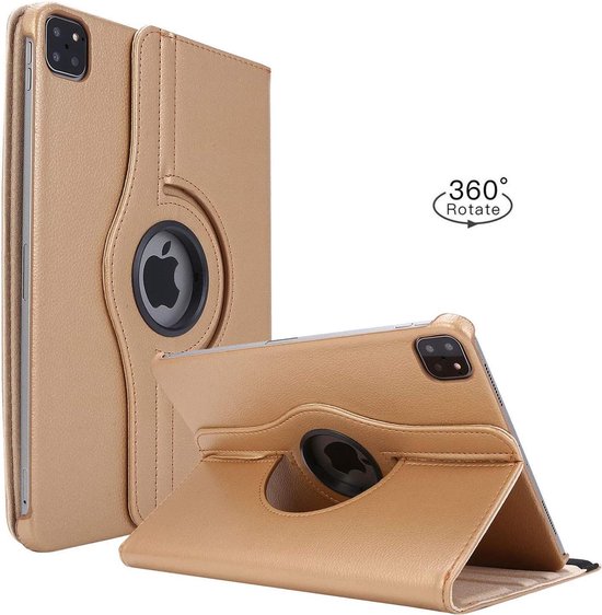iPad Pro 11 inch 2020/2021/2022 Hoesjes – 360° draaibaar – Multi-stand – Goud-Tablethoesjes-Ilumina Benelux