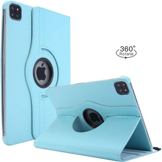 iPad Pro 11 inch (2020/2021/2022) Hoesjes – 360° draaibaar – Multi-stand – Lichtblauw-Tablethoesjes-Ilumina Benelux
