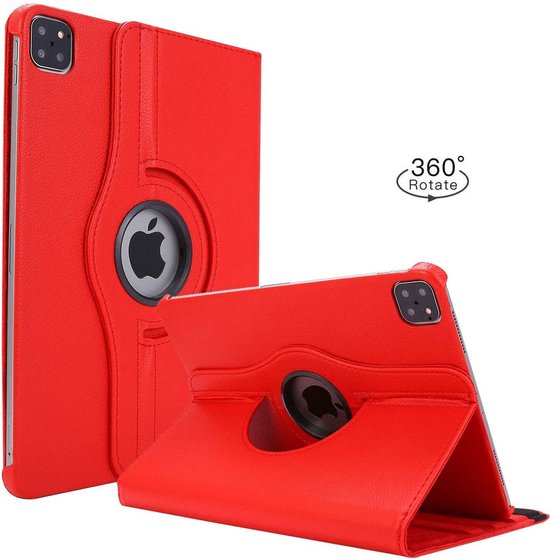 iPad Pro 11 inch 2020/2021/2022 Hoesjes – 360° draaibaar – Multi-stand – Rood-Tablethoesjes-Ilumina Benelux