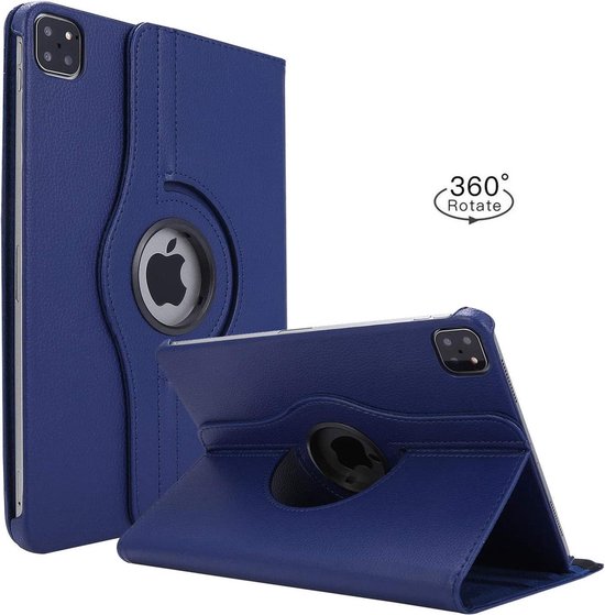 iPad Pro 11 inch 2020/2021/2022 Hoesjes – 360° draaibaar multi-stand – Standfunctie – Donkerblauw-Tablethoesjes-Ilumina Benelux