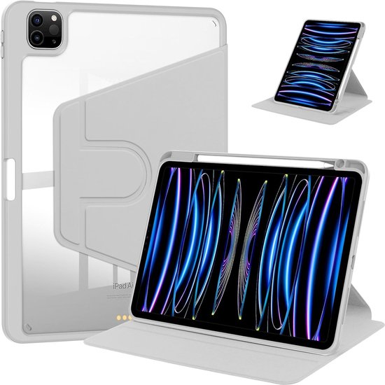 iPad Pro 11 inch 2024/2025 – Acryl Stand Case – Pencil-houder – Grijs-Tablethoesjes-Ilumina Benelux