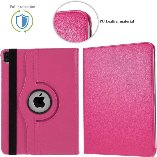 iPad Pro 11 inch (2024/2025) Hoesjes – 360° draaibaar – Multi-stand – Donkerroze-Tablethoesjes-Ilumina Benelux