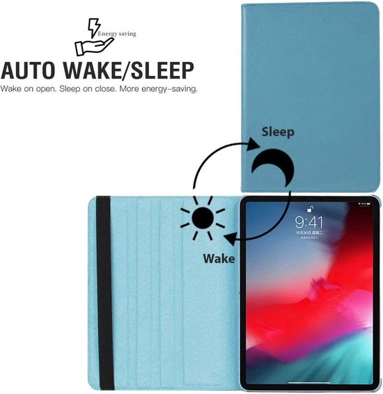 iPad Pro 11 inch (2024/2025) Hoesjes – 360° draaibaar – Multi-stand – Lichtblauw-Tablethoesjes-Ilumina Benelux