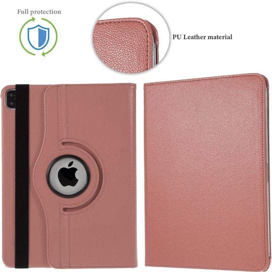 iPad Pro 11 inch (2024/2025) Hoesjes – 360° draaibaar – Multi-stand standfunctie – Roségoud-Tablethoesjes-Ilumina Benelux