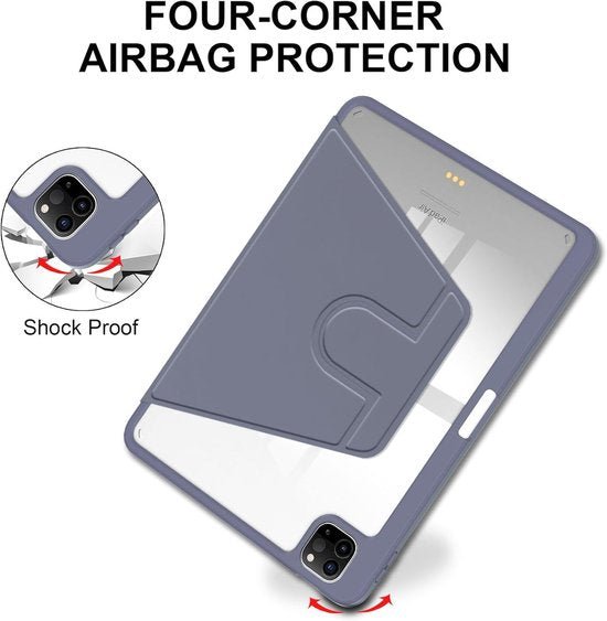 iPad Pro 12,9 inch 2022/2021/2020 & iPad Air 13 Inch (2025) M3 / Air 13 inch (2024) M2 – Acryl Stand Case – Pencilhouder – Lavender-Tablethoesjes-Ilumina Benelux