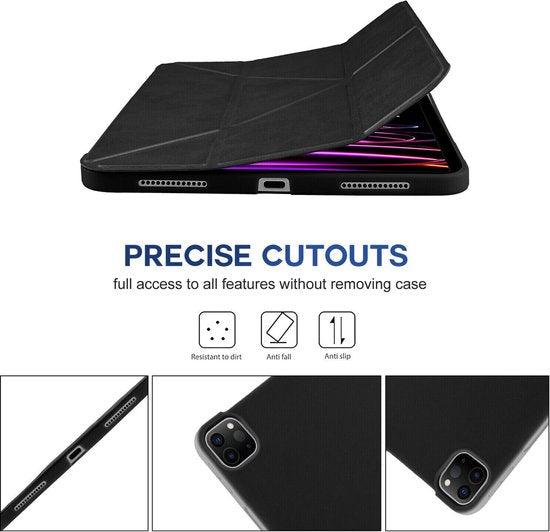 iPad Pro 12.9 (2020-2022) – Smart Cover Trifold – Slaap/Wake – Zwart-Tablethoesjes-Ilumina Benelux