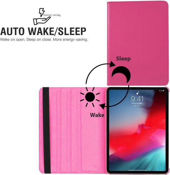 iPad Pro 12.9 (2020/2021/2022) Hoesjes – 360° draaibaar – Multi-stand – Donkerroze-Tablethoesjes-Ilumina Benelux