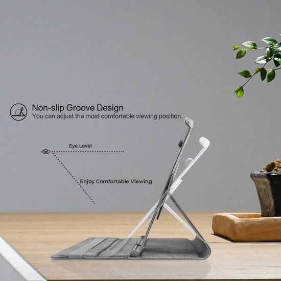 iPad Pro 12.9 (2020/2021/2022) Hoesjes – 360° draaibaar – Multi-stand – Grijs-Tablethoesjes-Ilumina Benelux