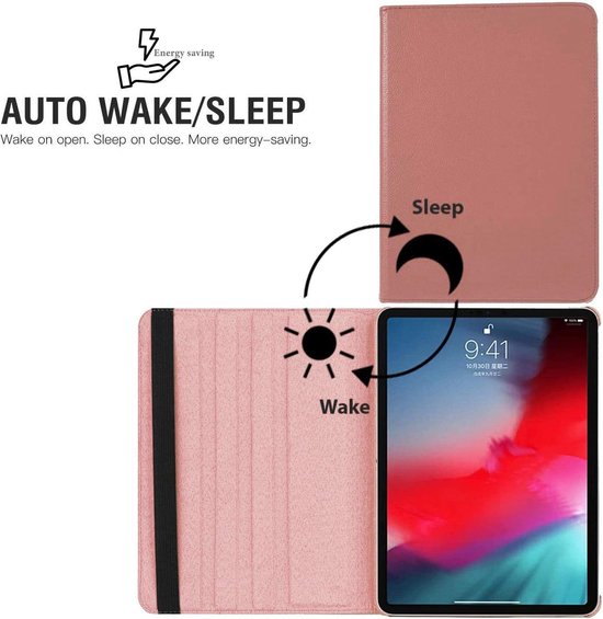 iPad Pro 12.9 (2020/2021/2022) Hoesjes – 360° draaibaar – Multi-stand – Roségoud-Tablethoesjes-Ilumina Benelux