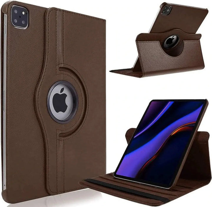 iPad Pro 12.9 (2020/2021/2022) Hoesjes – 360° draaibaar – Multi-stand Standfunctie – Bruin-Tablethoesjes-Ilumina Benelux