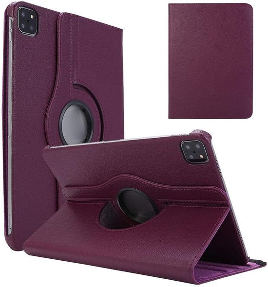 iPad Pro 12.9 (2020/2021/2022) Hoesjes – 360° draaibaar – Multi-stand Standfunctie – Paars-Tablethoesjes-Ilumina Benelux