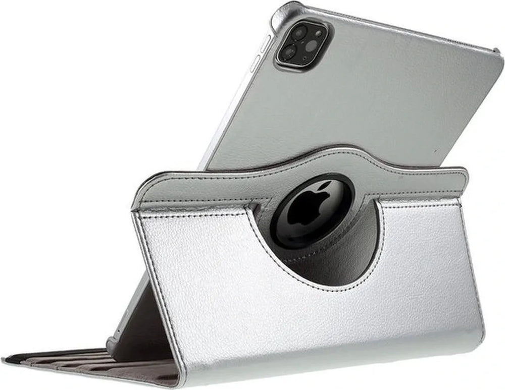 iPad Pro 12.9 (2020/2021/2022) Hoesjes – 360° draaibaar – Multi-stand – Zilver-Tablethoesjes-Ilumina Benelux