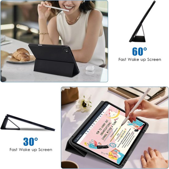 iPad Pro 13 2024 (M4) – Tri-Fold standfunctie – Pencil-houder – Auto wake/sleep – Zwart-Tablethoesjes-Ilumina Benelux