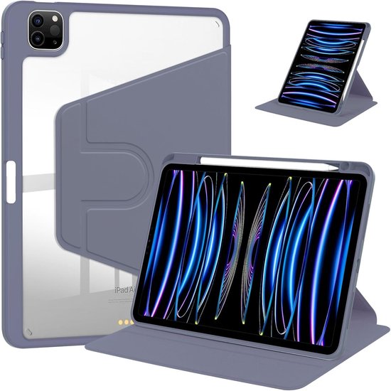 iPad Pro 13 (M4) 2024 13 inch – Acryl Stand Case – Pencil-houder – Lavendel-Tablethoesjes-Ilumina Benelux