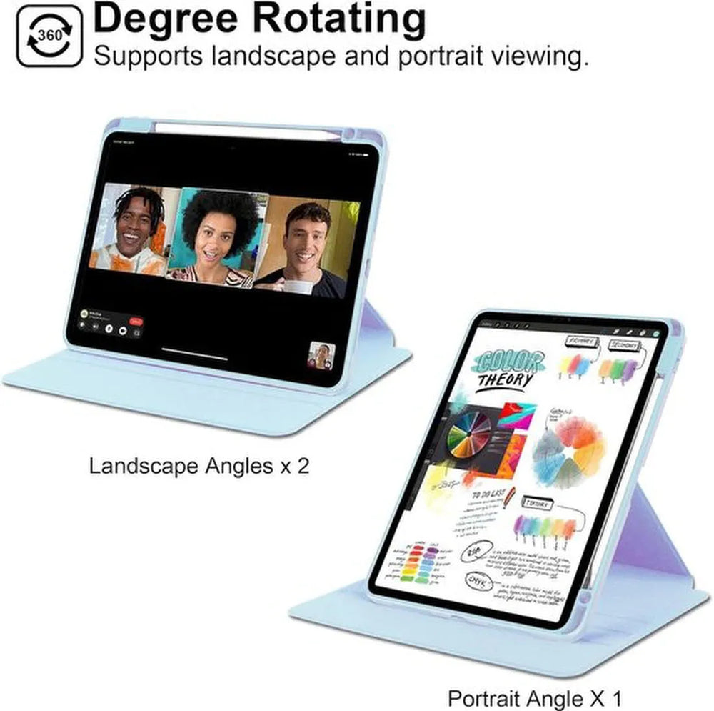 iPad Pro 13 (M4) 2024 – Acryl Stand Case – Pencil-houder – 13 inch – Lichtblauw-Tablethoesjes-Ilumina Benelux