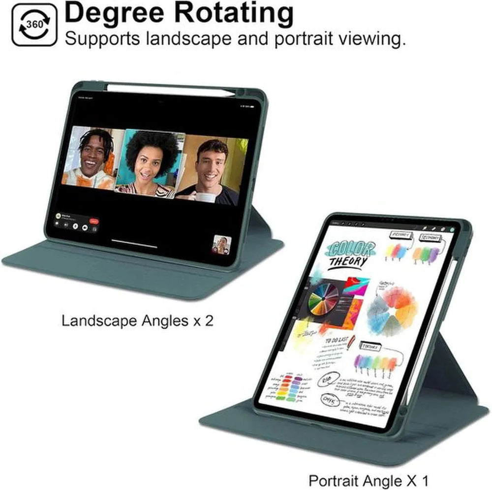 iPad Pro 13 (M4) 2024 – Acryl Stand Case – Pencil-houder – Donkergroen-Tablethoesjes-Ilumina Benelux