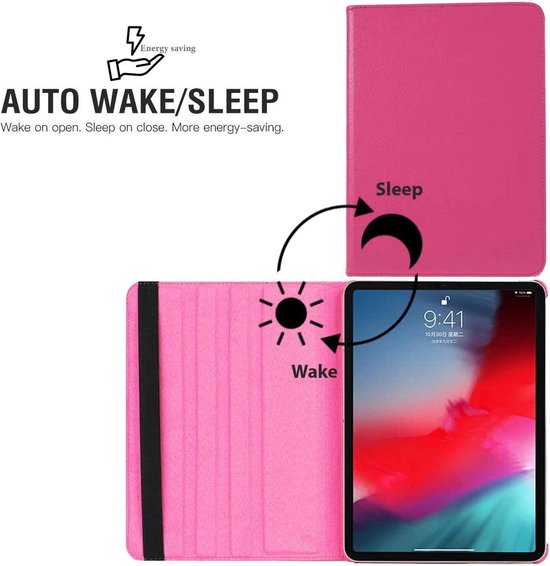 iPad Pro 13 inch (2024/2025) Hoesjes – 360° draaibaar – Multi-stand – Donkerroze-Tablethoesjes-Ilumina Benelux