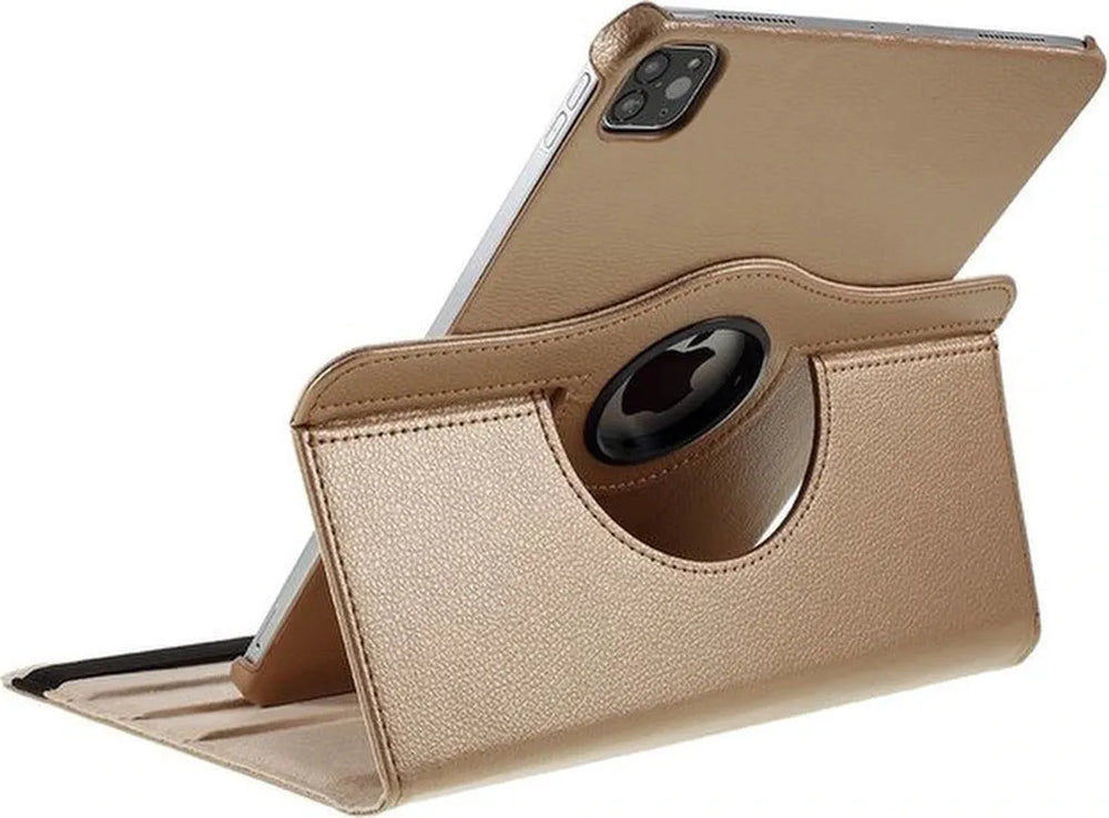 iPad Pro 13 inch (2024/2025) Hoesjes – 360° draaibaar – Multi-stand – Goud-Tablethoesjes-Ilumina Benelux