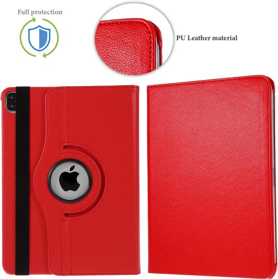 iPad Pro 13 inch (2024/2025) Hoesjes – 360° draaibaar – Multi-stand standfunctie – Rood-Tablethoesjes-Ilumina Benelux