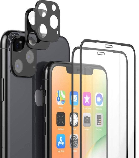 iPhone 11 Pro Max – Camera Lens Protector & Full Screenprotector Glas – 4-Pack-Ilumina Benelux