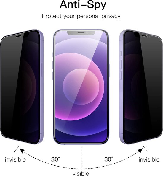 iPhone 11 Pro / XS / X – Privacy Screenprotector Screenprotector Gehard 9H – 1-Pack – Zwart-Ilumina Benelux