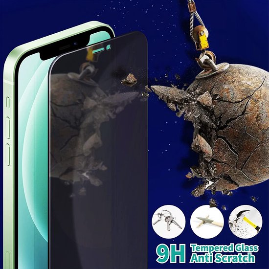 iPhone 11 Pro/XS/X – Privacy Screenprotector Screenprotector Gehard 9H – 2-Pack – Zwart-Ilumina Benelux