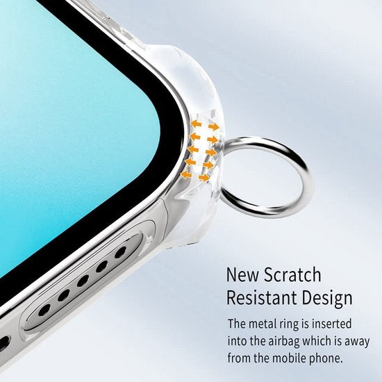 iPhone 12 Hoesjes – Transparante Siliconen Backcover – Schouderkoord Ketting – Shockproof-Ilumina Benelux