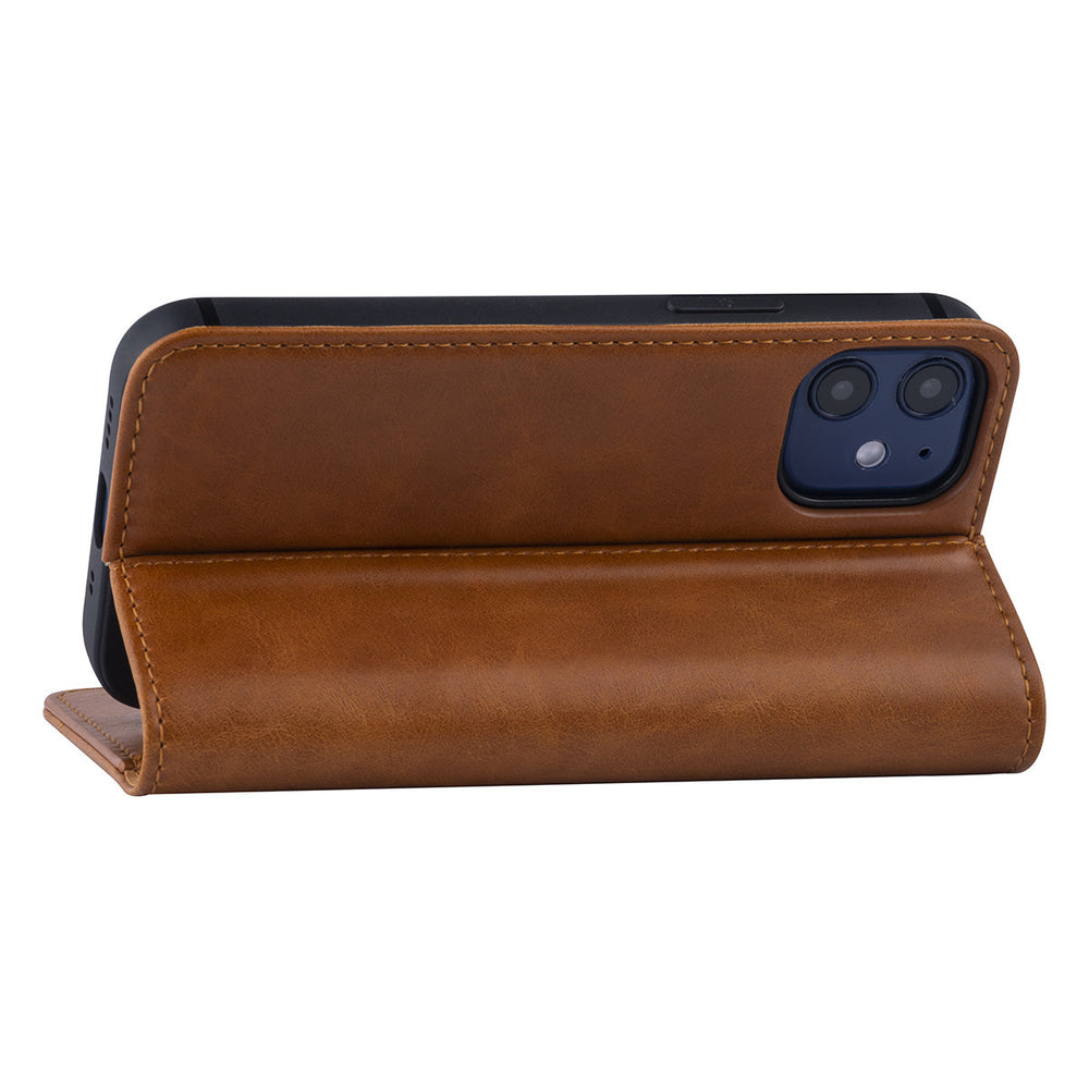 iPhone 12 Mini Book Case hoesje - Bruin - PU leather-Hoesjes-Ilumina Benelux