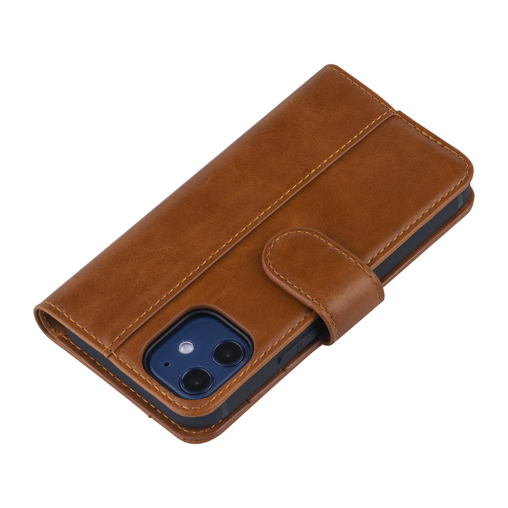 iPhone 12 Mini Book Case hoesje - Bruin - PU leather-Hoesjes-Ilumina Benelux