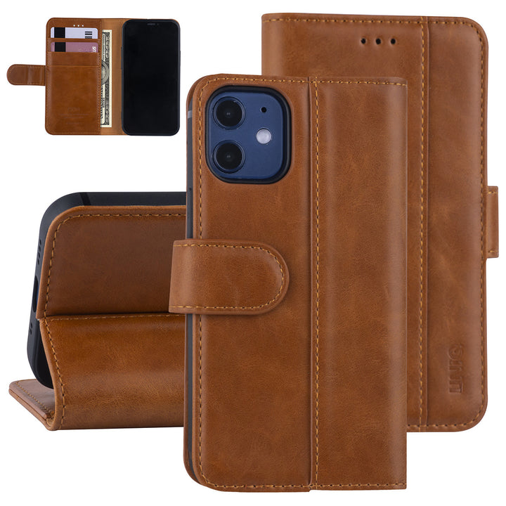 iPhone 12 Mini Book Case hoesje - Bruin - PU leather-Hoesjes-Ilumina Benelux