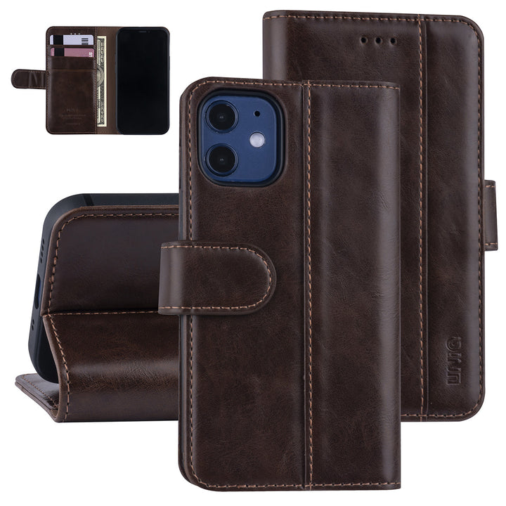 iPhone 12 Mini Book Case hoesje - Donker Bruin - PU leather-Hoesjes-Ilumina Benelux