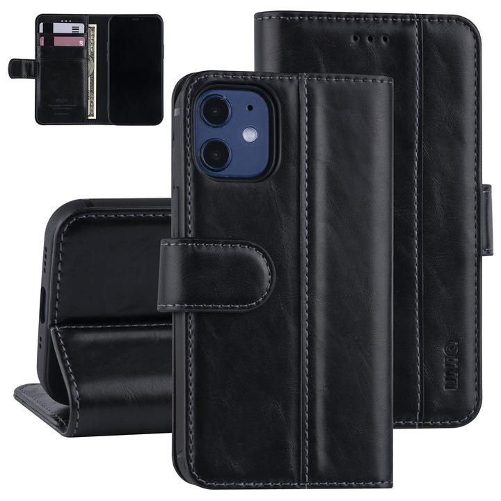 iPhone 12 Mini Book Case hoesje - Zwart - PU leather-Hoesjes-Ilumina Benelux