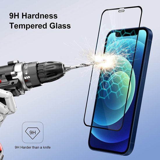 iPhone 12 Mini Screenprotector Full Gehard 9H – Anti-kras – 3-Pack Tempered Glas-Ilumina Benelux