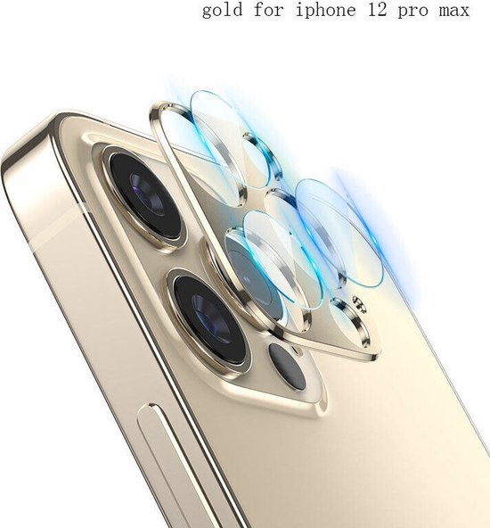 iPhone 12 Pro – Camera Lens Goud & Full Screenprotector – 4-Pack Tempered Glas-Ilumina Benelux