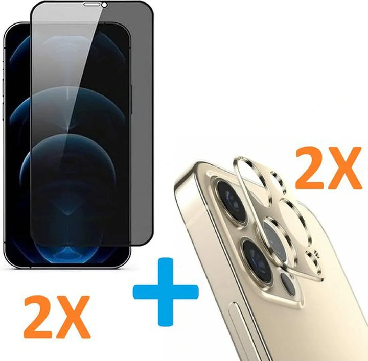 iPhone 12 Pro – Camera Lens & Privacy Screenprotector – 4-Pack-Ilumina Benelux