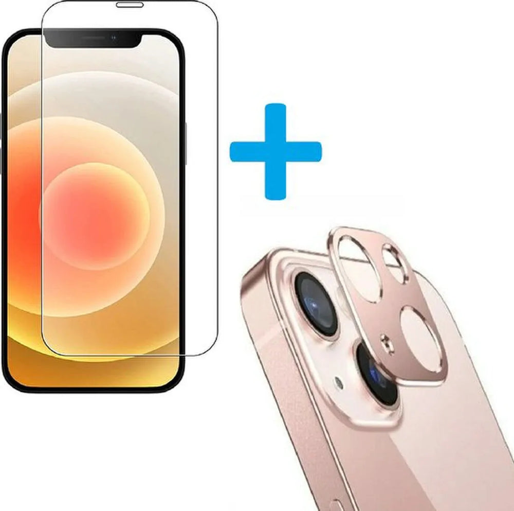 iPhone 12 Pro – Camera Lens Rosegoud & Screenprotector – Anti-kras – 2-Pack-Ilumina Benelux