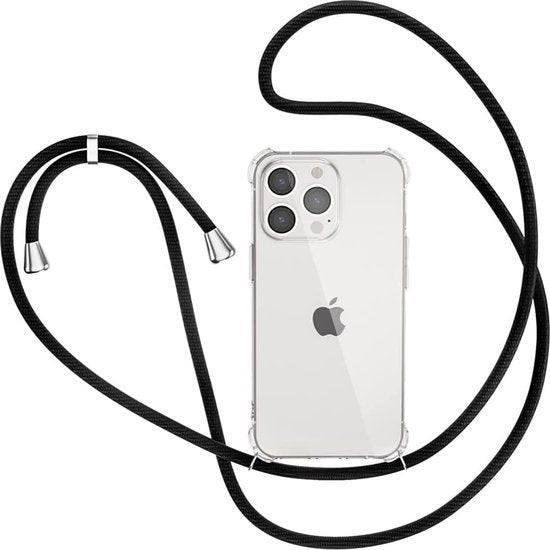 iPhone 12 Pro Hoesjes – Transparante Backcover – Koord Ketting Draagriem – Schouder/Nek Band-Ilumina Benelux