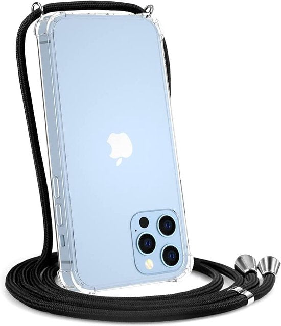 iPhone 12 Pro Hoesjes – Transparante Backcover – Koord Ketting Draagriem – Schouder/Nek Band-Ilumina Benelux