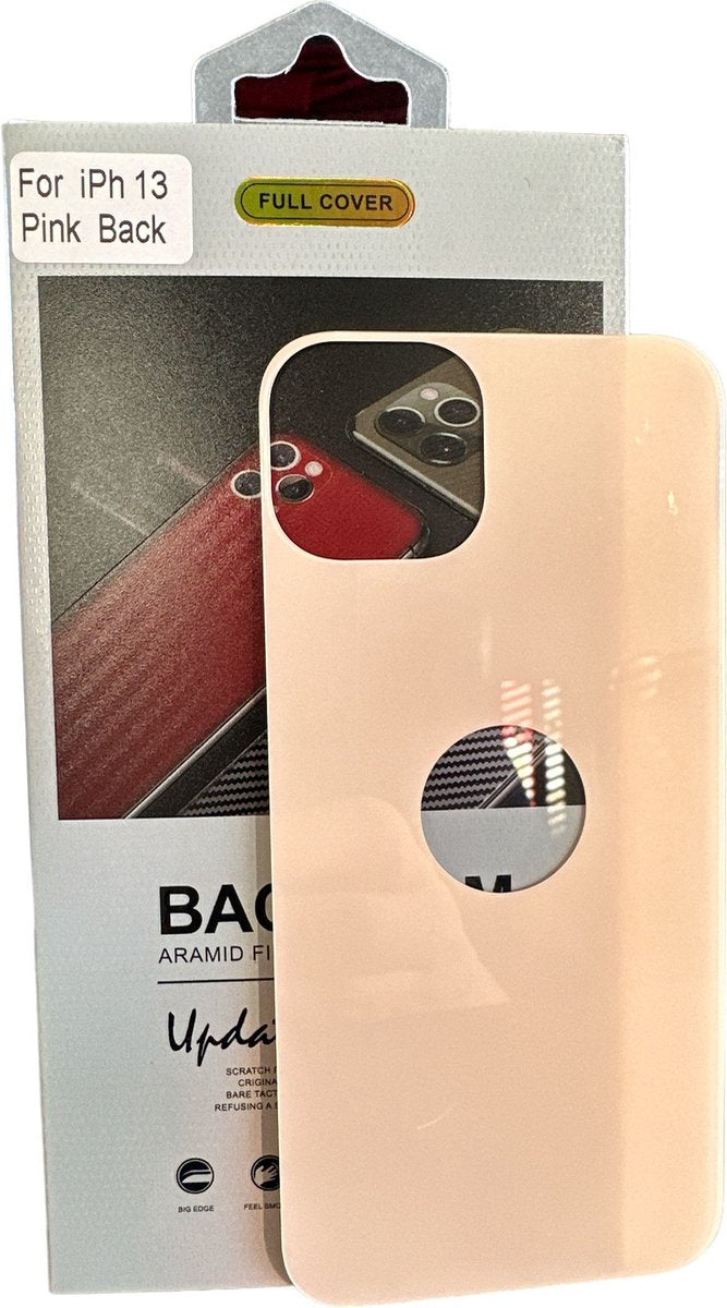 iPhone 13 – Achterkant Tempered Glass – 9H Gehard Glas – 1-Pack – Roze-Ilumina Benelux