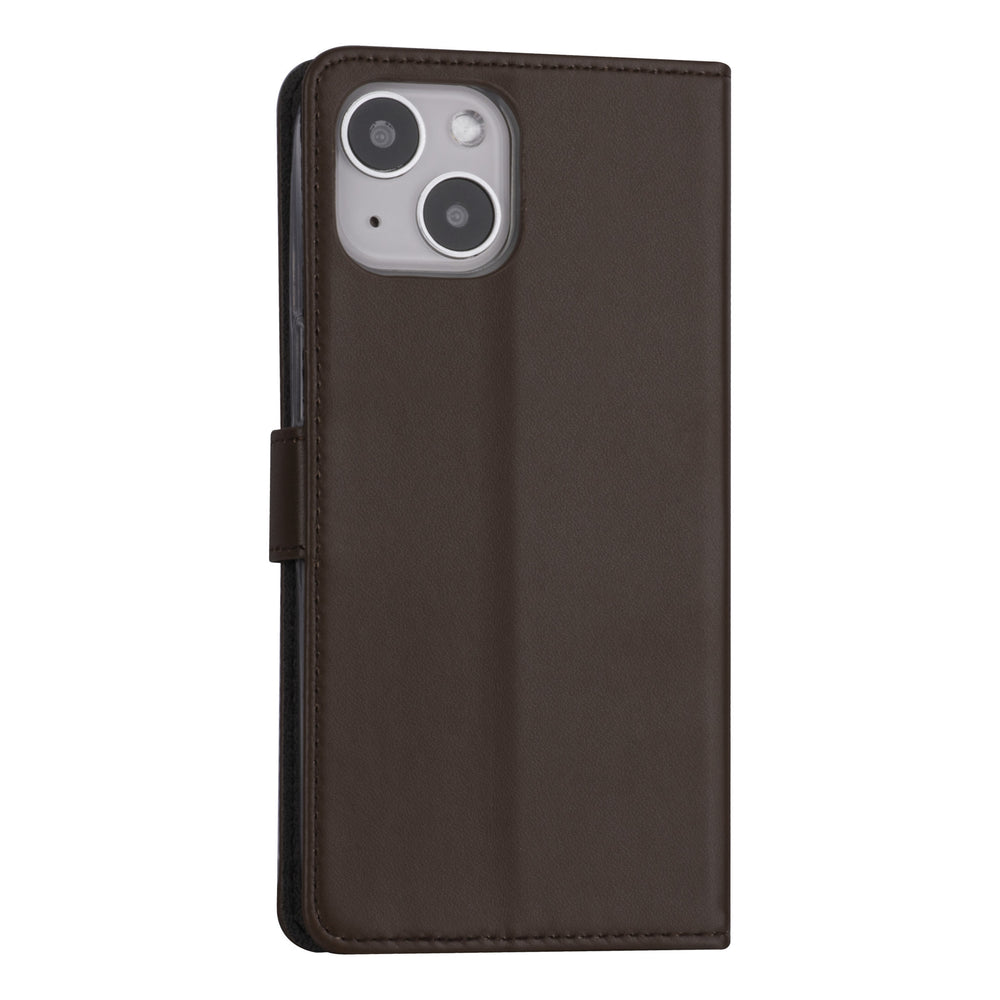 iPhone 13 Booktype hoesje - Bruin - Pasjeshouder - Magneetsluiting-Hoesjes-Ilumina Benelux