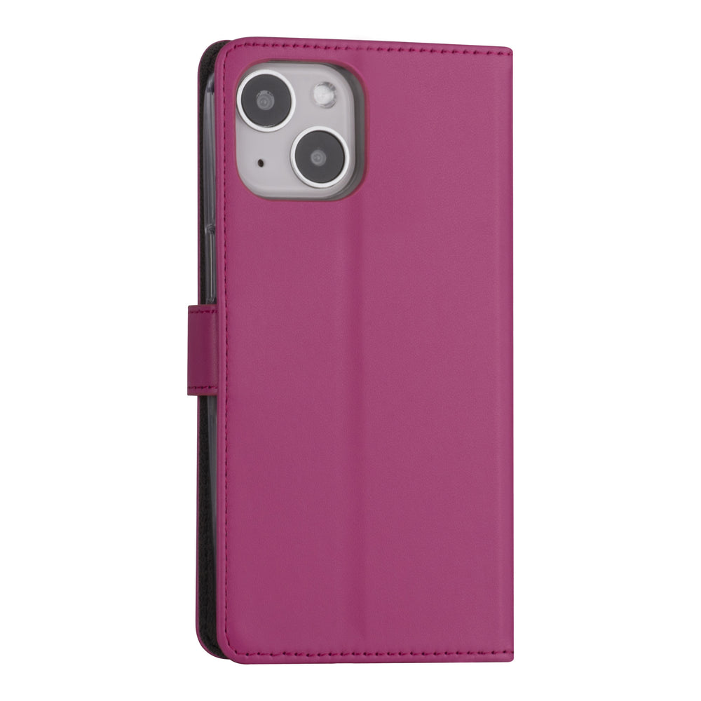 iPhone 13 Booktype hoesje - Felroze - Pasjeshouder - Magneetsluiting-Hoesjes-Ilumina Benelux