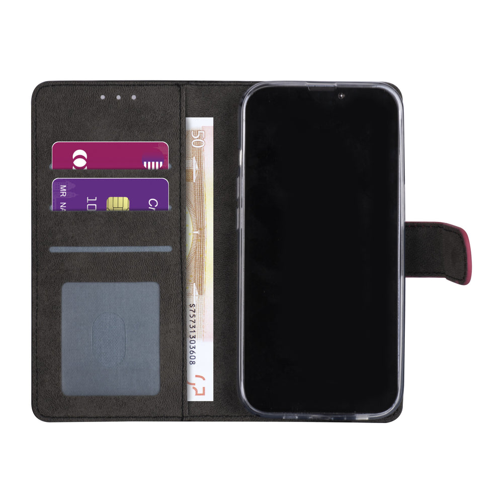 iPhone 13 Booktype hoesje - Felroze - Pasjeshouder - Magneetsluiting-Hoesjes-Ilumina Benelux