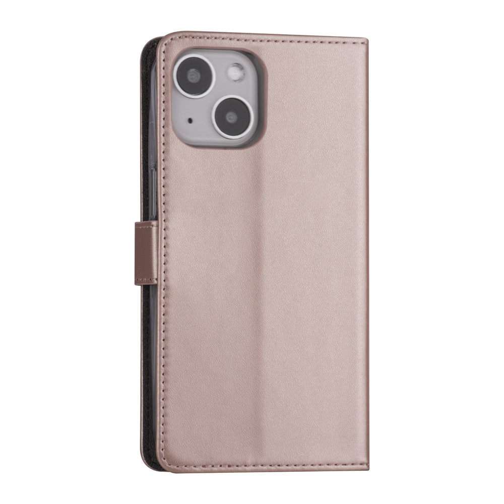 iPhone 13 Booktype hoesje - Rose Gold - Pasjeshouder - Magneetsluiting-Hoesjes-Ilumina Benelux
