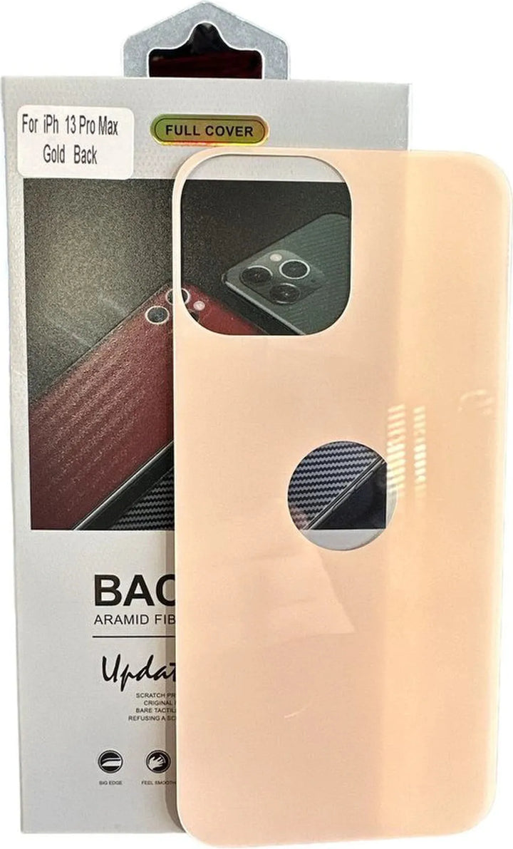 iPhone 13 Pro Max – Achterkant Tempered Glass – 9H Gehard Glas – Goud-Ilumina Benelux