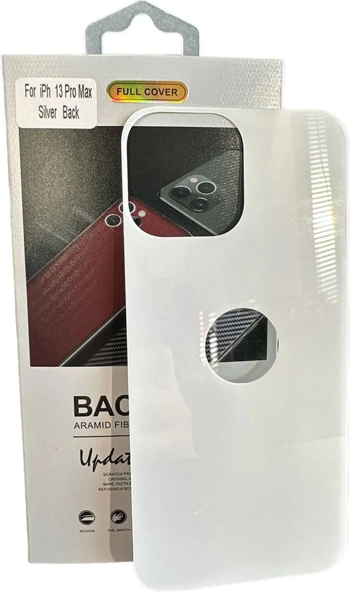 iPhone 13 Pro Max – Achterkant Tempered Glass – 9H Gehard Glas – Zilver-Ilumina Benelux