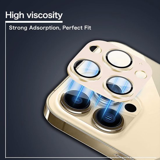 iPhone 13 Pro Max – Camera Lens Goud & Screenprotector – Tempered Glas – 2-Pack-Ilumina Benelux