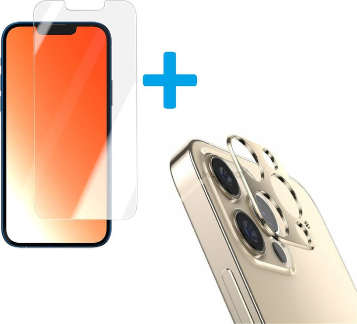 iPhone 13 Pro Max – Camera Lens Goud & Screenprotector – Tempered Glas – 2-Pack-Ilumina Benelux